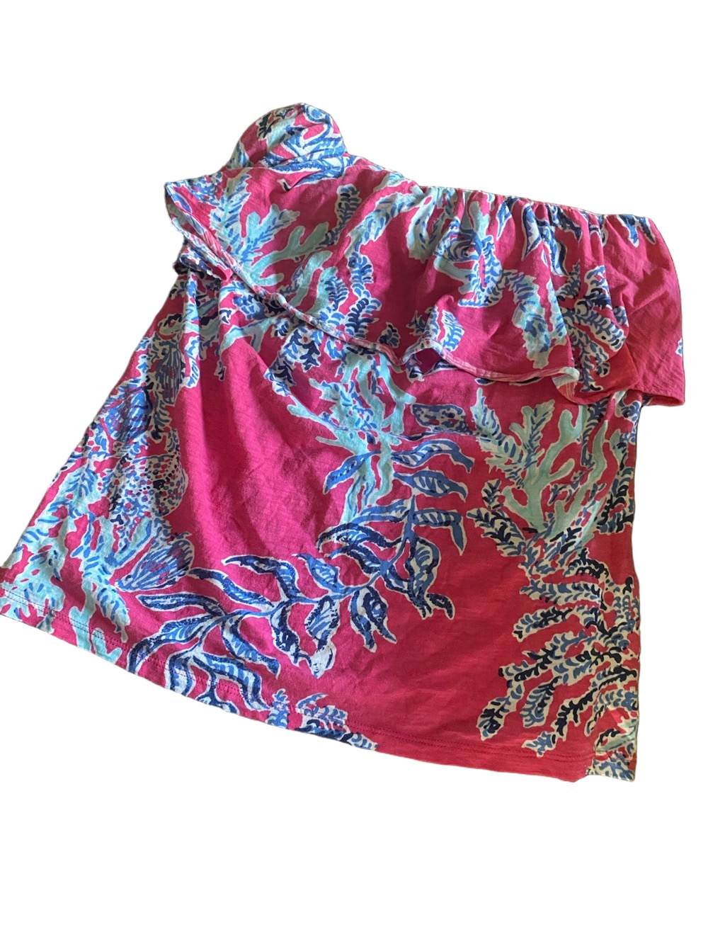 Lilly Pulitzer Pink Floral tube Off-Shoulder Mini Top